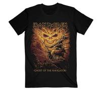 Iron Maiden - Rock Off officially licensed products Iron Maiden T Shirt Ghost of The Navigator Band Logo Nouveau Officiel Homme Noir Size S