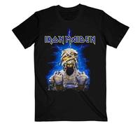 Iron Maiden - Rock Off officially licensed products Iron Maiden T Shirt Powerslave Mummy Band Logo Nouveau Officiel Homme Noir Size S