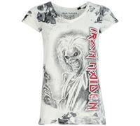 Iron Maiden Killers Femme T-Shirt Manches Courtes Blanc/Gris L 100% Coton Regular/Coupe Standard