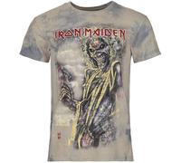 Iron Maiden Killers Homme T-Shirt Manches Courtes Blanc/Gris M 100% Coton Regular/Coupe Standard