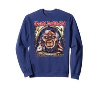 Iron Maiden Legacy ACES Sweatshirt, Unisexe pour Adultes, Bleu Marine, XL
