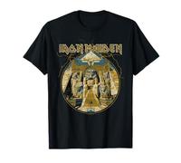 Iron Maiden Lightning Circle Gold Black T-Shirt