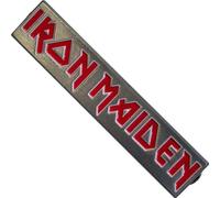 Iron Maiden - Logo - Insigne - Émail, alliage de zinc RO13282 (70 mm) (Argent/Rouge)