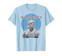 Iron Maiden - Mummy Lightning Circle Baby Blue T-Shirt