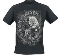 Iron Maiden Number of The Beast Grey Tone Unisexe T-Shirt Manches Courtes Noir XXL