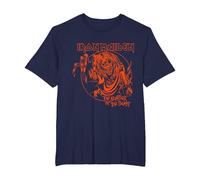 Iron Maiden Number of The Beast Halloween Orange Navy T-Shirt, Homme Grandes Tailles, Bleu Marine, 4X Tall