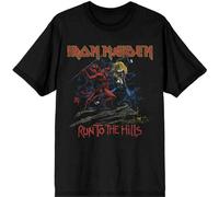 Iron Maiden - "Number Of The Beast Run To The Hills" T-Shirt für Herren/Damen Uni RO3638 (M) (Schwarz)