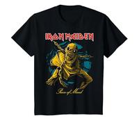 Iron Maiden Pom Gold Eddie T-Shirt, Enfant, Noir, 4 Ans