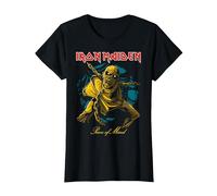 Iron Maiden Pom Gold Eddie T-Shirt, Femme, Noir, S
