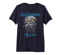 Iron Maiden Powerslave Head Mummy Navy T-Shirt Haut de Gamme