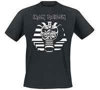 Iron Maiden Powerslave Homme T-Shirt Manches Courtes Noir L 100% Coton Regular/Coupe Standard