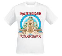 Iron Maiden Powerslave World Slavery Tour 1984-1985 Homme T-Shirt Manches Courtes Blanc