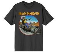 Iron Maiden Road Biker Homme T-Shirt Manches Courtes Anthracite 100% Coton Regular/Coupe Standard