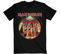 Iron Maiden - Rock Off Iron Maiden T Shirt Powerslave Lightning Circle Band Logo Officiel Homme Noir Size S