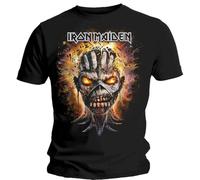 Iron Maiden - Rock Off officially licensed products Iron Maiden T Shirt Eddie Exploding Head Band Logo Nouveau Officiel Homme Noir Size L