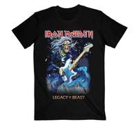 Iron Maiden - Rock Off officially licensed products Iron Maiden T Shirt Eddie on Bass Band Logo Nouveau Officiel Homme Noir Size XXL