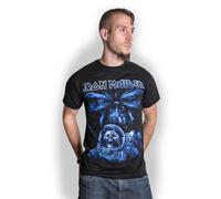 Iron Maiden - Rock Off officially licensed products Iron Maiden T Shirt Final Frontier Bleu Album Spaceman Band Logo Officiel Homme Size L