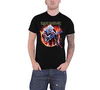 Iron Maiden - Rockoff Trade Iron Maiden T-Shirt à Manches Courtes pour Homme Motif Fear Live Flames, Noir, L