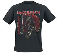 Iron Maiden Senjutsu Eddie Gold Circle Homme T-Shirt Manches Courtes Noir XL