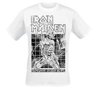 Iron Maiden Sit Tour 86/87 Homme T-Shirt Manches Courtes Blanc L 100% Coton Regular/Coupe Standard