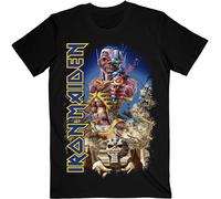 Iron Maiden - "Somewhere Back in Time" T-shirt homme/femme unie RO954 (XXL) (Noir)