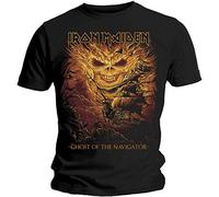 Iron Maiden - Rock Off officially licensed products Iron Maiden T Shirt Ghost of The Navigator Band Logo Nouveau Officiel Homme Noir Size L