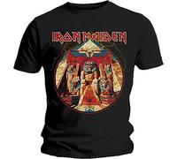 Iron Maiden - Rock Off Iron Maiden T Shirt Powerslave Lightning Circle Band Logo Officiel Homme Noir Size S