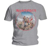 Iron Maiden T-Shirt Trooper Vintage Circle Homme Gris