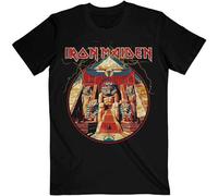 Iron Maiden - Rock Off Iron Maiden T Shirt Powerslave Lightning Circle Band Logo Officiel Homme Noir Size XL