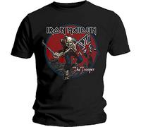 Iron Maiden - Iron Maiden T Shirt Trooper Rouge Sky Band Logo Nouveau Officiel Homme Noir Size XL