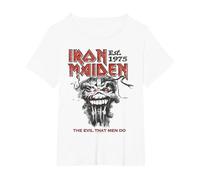 Iron Maiden The Evil That Men Do on White T-Shirt, Femme Grandes Tailles, Blanc, 2X