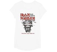 Iron Maiden The Evil That Men Do on White T-Shirt, Fille, Blanc, XS