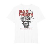 Iron Maiden The Evil That Men Do on White T-Shirt, Homme Grandes Tailles, Blanc, 2X Tall
