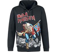Iron Maiden The Trooper - Battlefield Homme Sweat-Shirt zippé à Capuche Noir XL