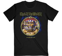 Iron Maiden Unisex T-Shirt: Powerslave Mummy Circle - 2X-Large - Black