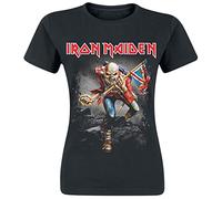 Iron Maiden Vintage Trooper Femme T-Shirt Manches Courtes Noir S 100% Coton Regular/Coupe Standard