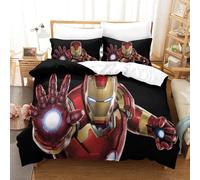 Iron Man Ensemble De Literie Imprim¿¿ D Ensemble De Pi¿¿Ces Housse De Couette En Microfibre Douce Avec Taies D'oreiller Housse De Couette Single£¿Xcm£©