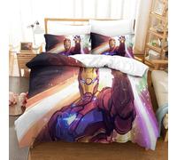 Iron Man Ensemble De Literie Pi¿¿Ces Imprim¿¿ En D, Housse De Couette En Polycoton Doux Et Confortable, Housse De Couette Et Taie D'oreiller Single£¿Xcm