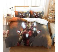 Iron Man Ensemble De Literie Pi¿¿Ces Imprim¿¿ En D, Housse De Couette En Polycoton Doux Et Confortable, Housse De Couette Et Taie D'oreiller Single£¿Xcm