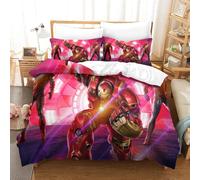 Iron Man Ensemble De Literie Pi¿¿Ces Imprim¿¿ En D, Housse De Couette En Polycoton Doux Et Confortable, Housse De Couette Et Taie D'oreiller Single£¿Xcm