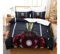 Iron Man Impression D Th¿¿Me Microfibre Doux Housse De Couette Ensemble De Literie Pi¿¿Ces Avec Taie D'oreiller Housse De Couette Single£¿Xcm£©