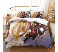 Iron Man Impression D Th¿¿Me Microfibre Doux Housse De Couette Ensemble De Literie Pi¿¿Ces Avec Taie D'oreiller Housse De Couette Single£¿Xcm£©