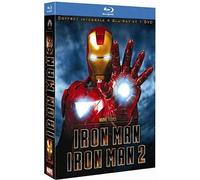Iron Man + Iron Man 2 - Coffret 2 Blu-ray + 2 Blu-ray bonus + 1 DVD + 1 copie digitale