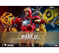 Figurine Hot Toys QS021 - Marvel Comics - Iron Man 2 - Iron Man Mark IV With Suit Up Gantry Version Multicolore