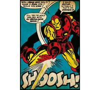 Iron Man Shoosh Retro - Impression de poster - Taille 61x91,5 cm