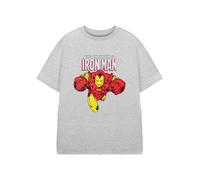Iron Man T-Shirt Gris à Manches Courtes pour garçon | T-Shirt Graphique Marvel pour Enfants | Vêtements de Dessin animé Ironman de Super-héros | Cadeau de Produits dérivés du Film Tony Stark