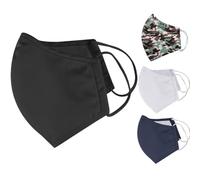 Iron Mountain 5 Pack 3 Couche De Polyester Coton Nano Mesh 30 X Lavable 3 Mois Antiusure Pénétration Répulsif Eau Masque Visage, Noir, 1 unité (Lot de 5)