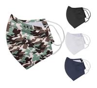 Iron Mountain 5 Pack 3 Couche De Polyester Coton Nano Mesh 30 X Lavable 3 Mois Antiusure Pénétration Répulsif Eau Masque Visage, Camo, 1 unité (Lot de 5)