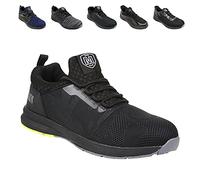 Iron Mountain Homme Chaussures de sécurité avec Embout en Acier et Semelle intermédiaire de Protection Travail S1P SRC, Semelle Noire Jaune, 43 EU