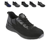 Iron Mountain Homme Chaussures de sécurité avec Embout en Acier et Semelle intermédiaire de Protection Travail S1P SRC, Noir / Gris, 42 EU